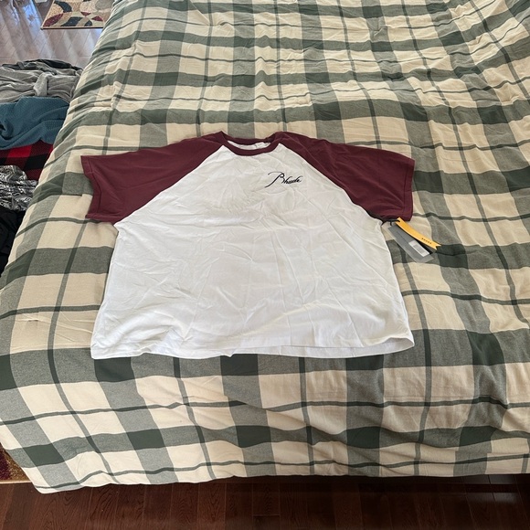 NWT Rhude Logo-Embroidered Cotton T-Shirt 'Bordeaux/White' XL - Picture 3 of 7